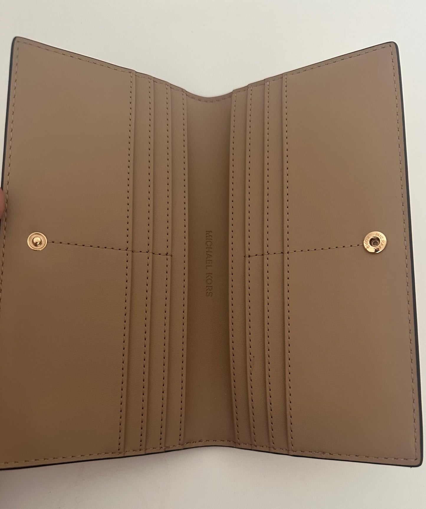 Michael Kors Leder Portmonee in Pale Gold