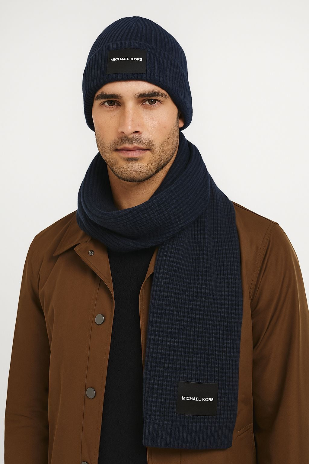 Michael Kors Schal und Mütze Navy