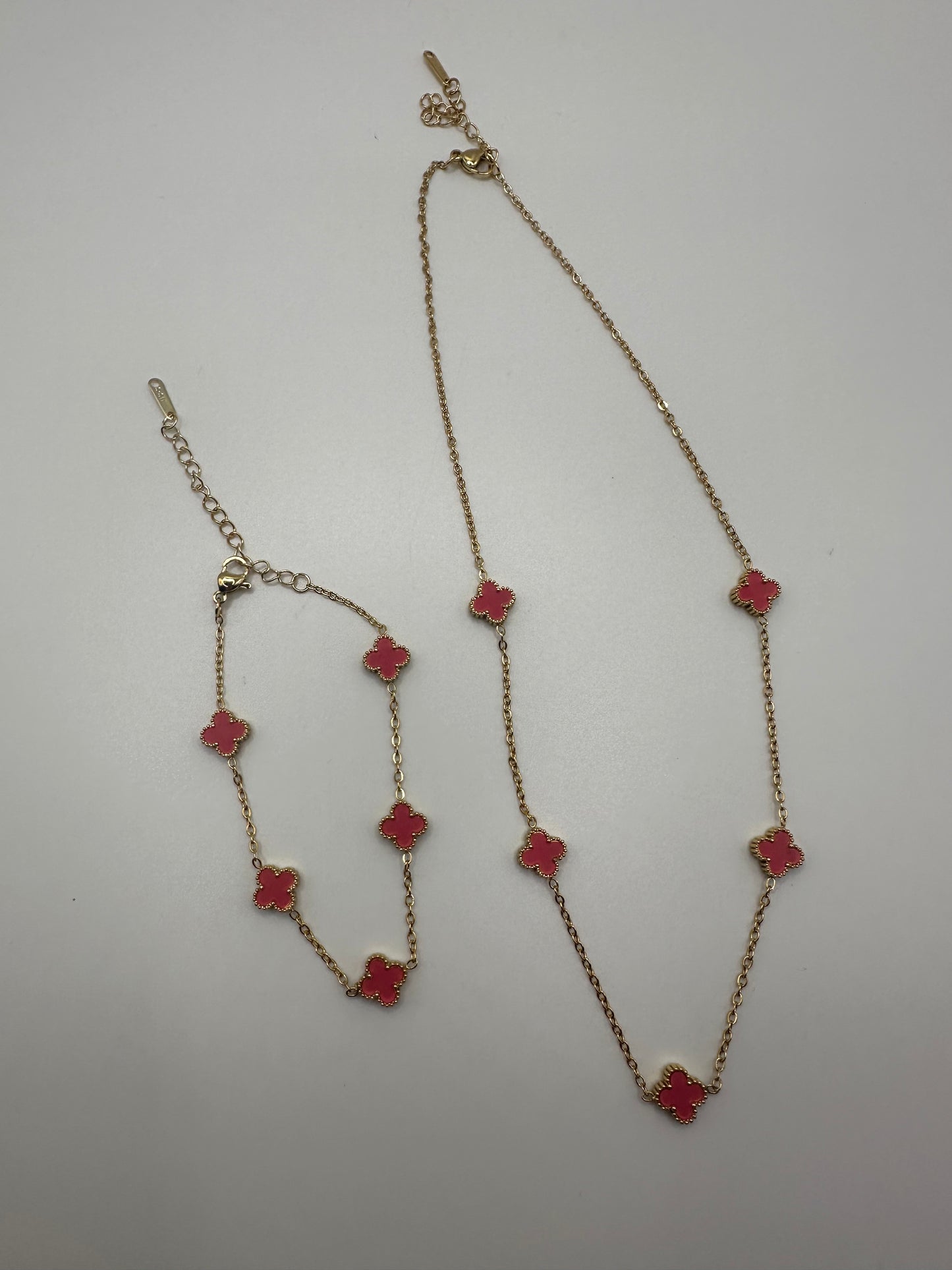 „Ela“ Edelstahl Kette oder Armband Gold/Rosa (Small)