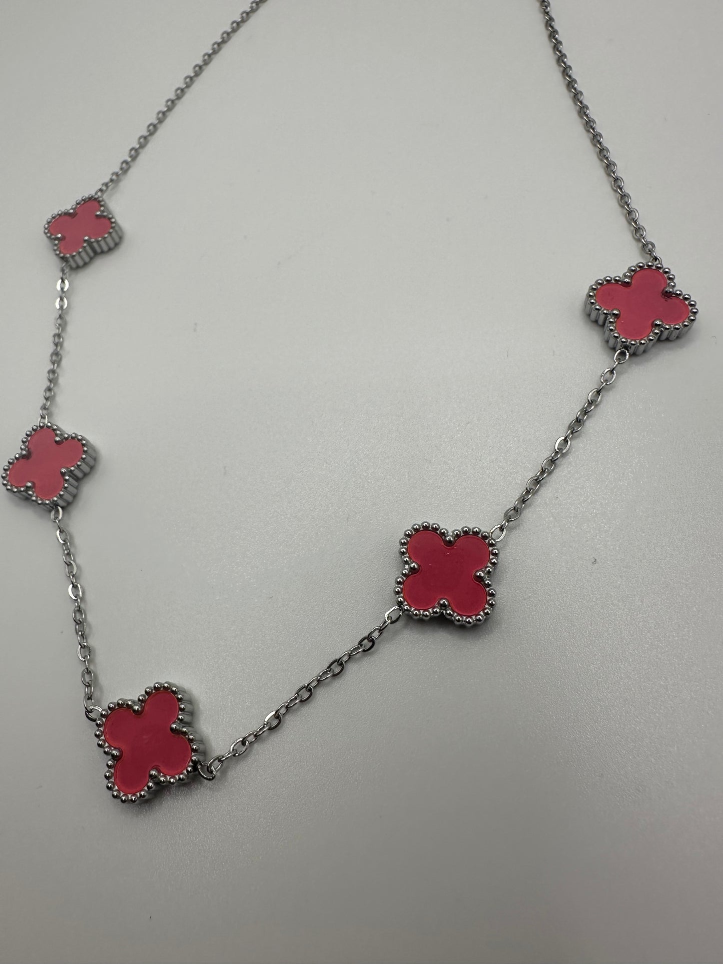 „Ela“ Edelstahl Kette Silber/Rosa