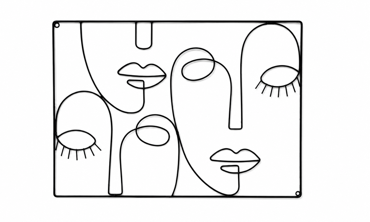 Wanddeko abstrakte Gesichter (60x42 cm)