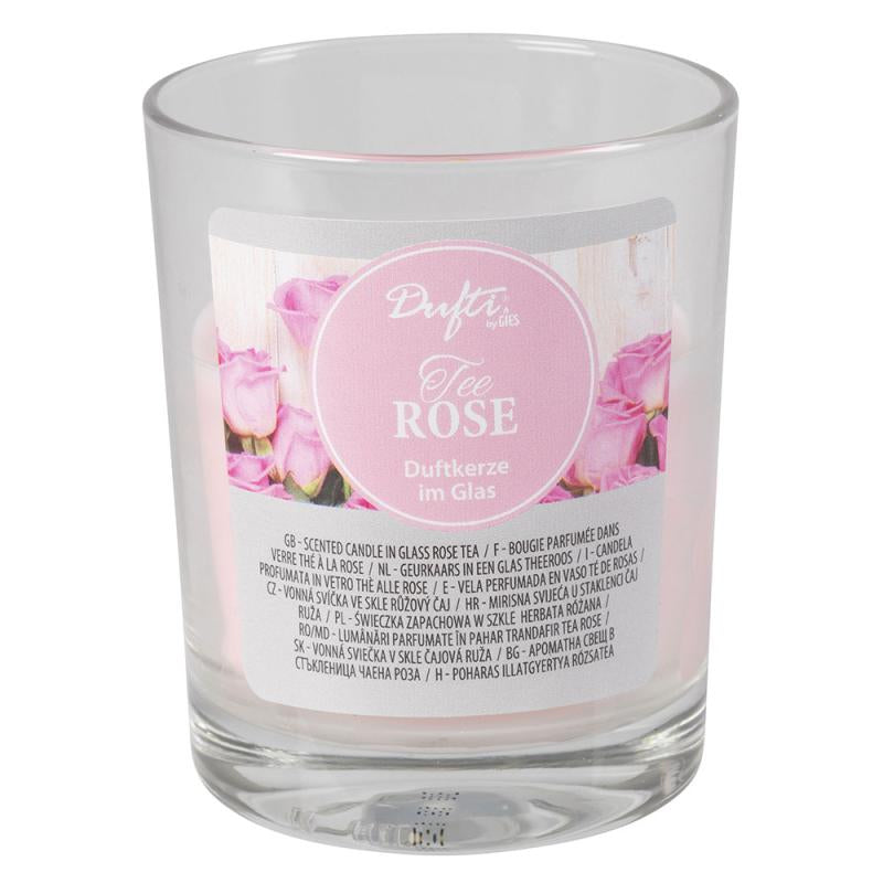 Duftkerze im Glas Rose 4er Pak.