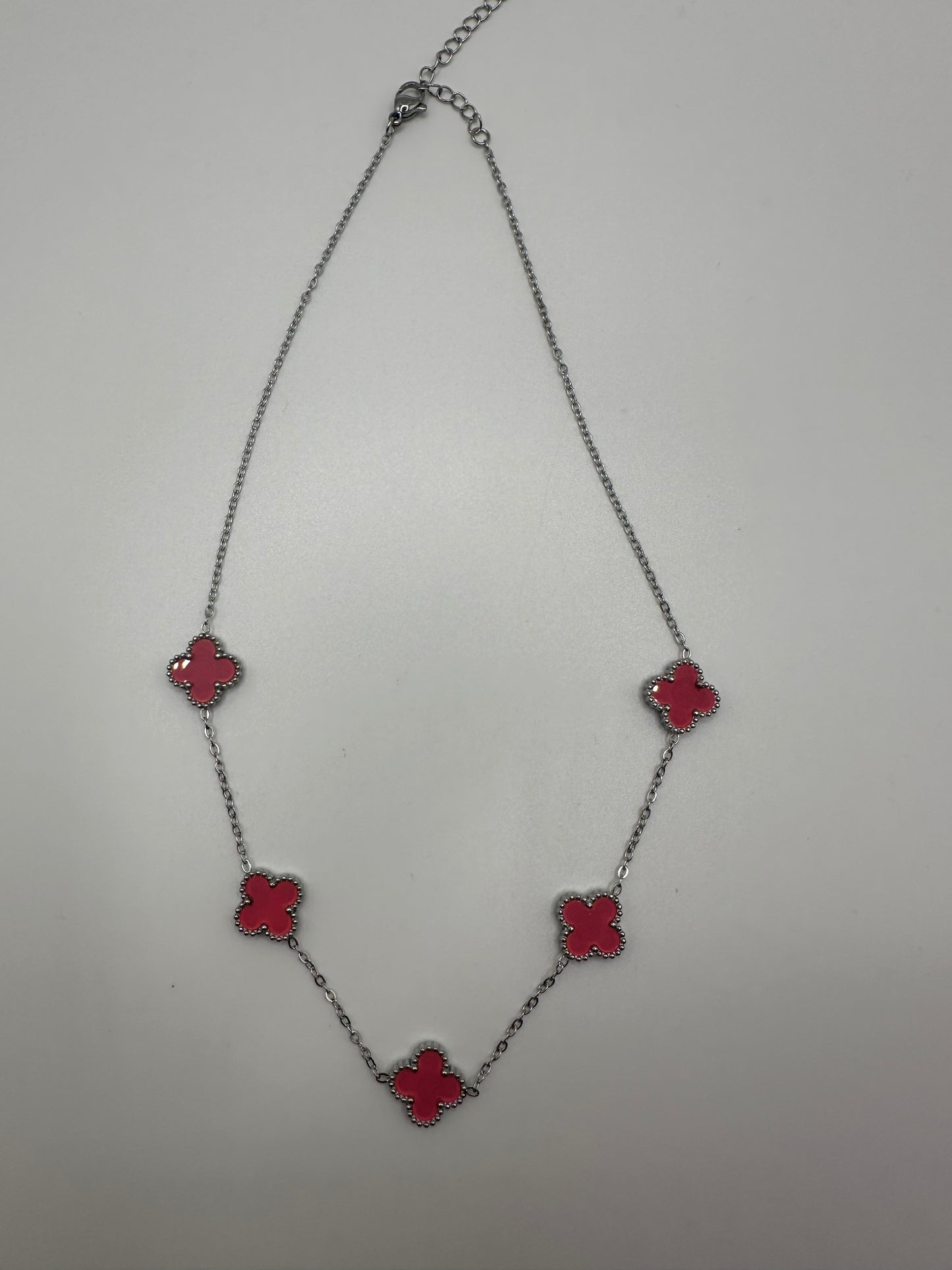 „Ela“ Edelstahl Kette Silber/Rosa