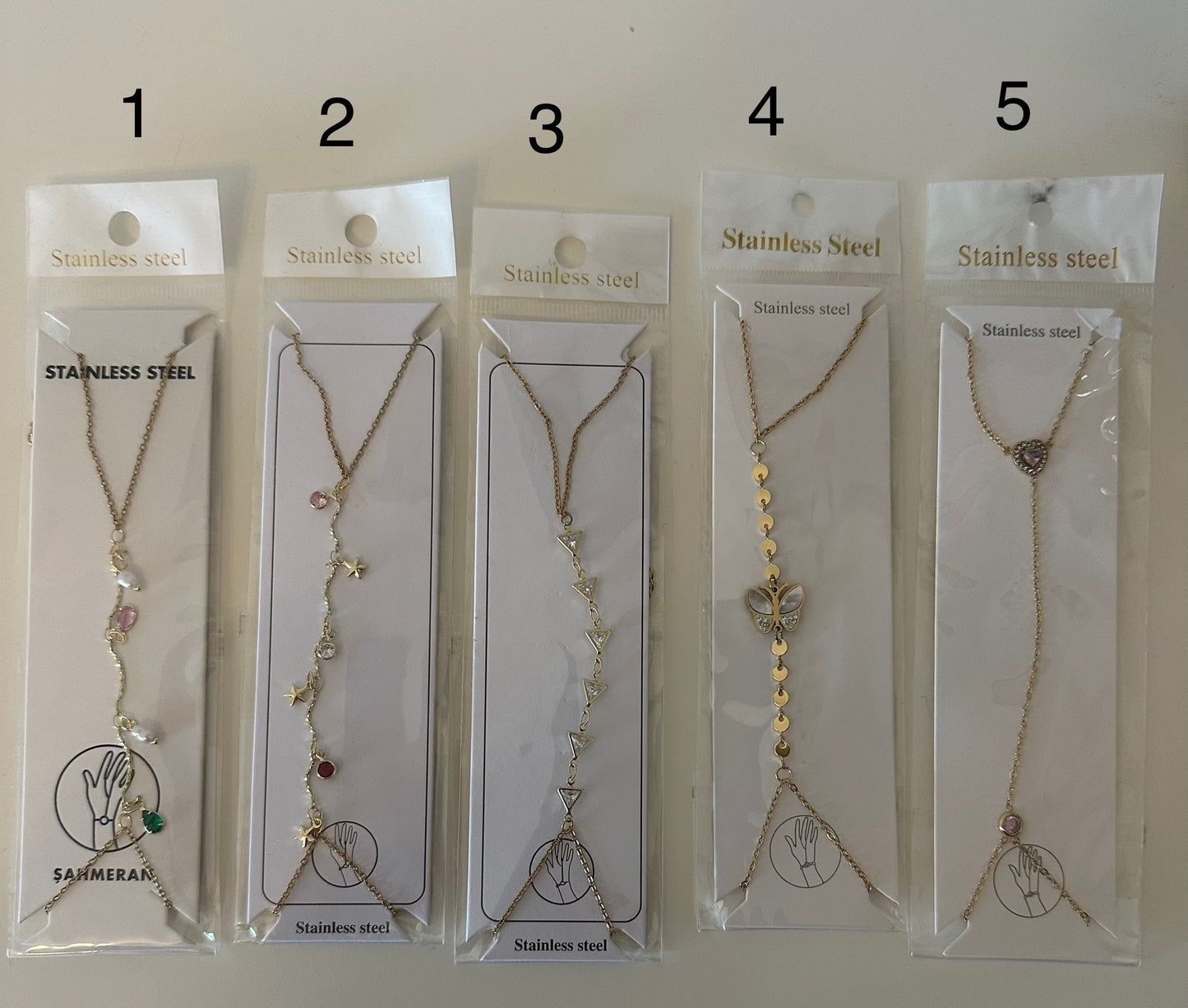 Handkette Edelstahl Gold