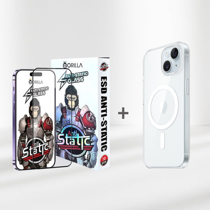 2 in 1 Set: Transparente Hülle und Displayschutz für iPhone 15 PRO/PROMAX/PLUS