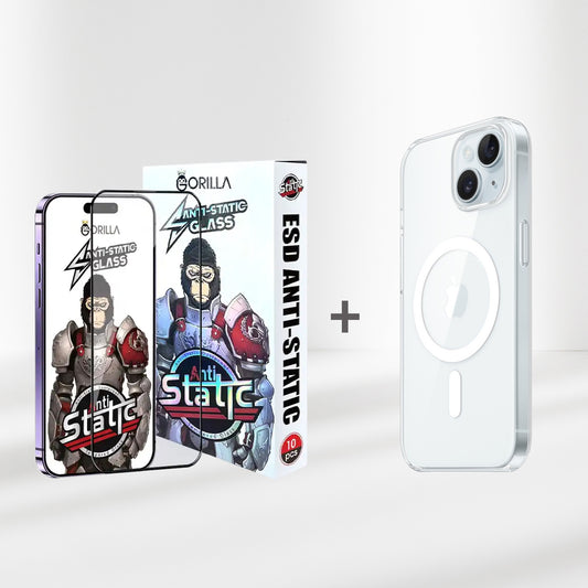 2 in 1 Set: Transparente Hülle und Displayschutz für iPhone 15 PRO/PROMAX/PLUS