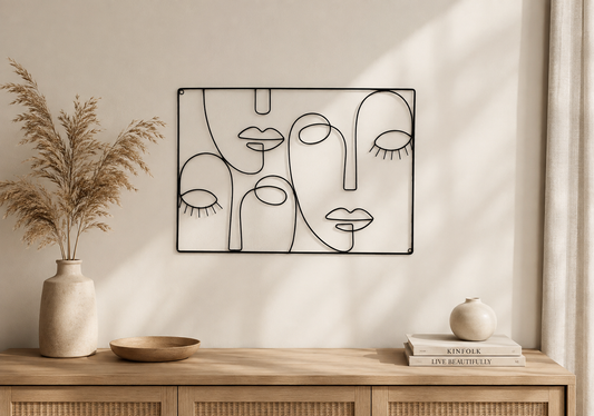Wanddeko abstrakte Gesichter (60x42 cm)