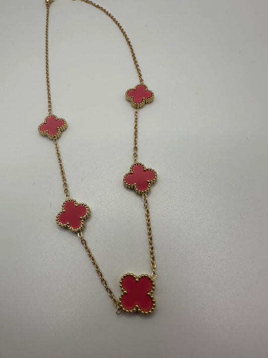 „Ela“ Edelstahl Kette Gold/Rosa