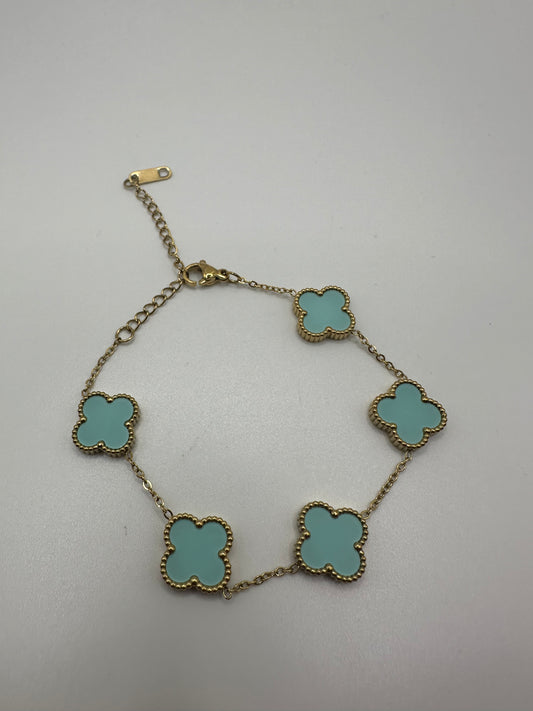 „Ela“ Edelstahl Armband Gold/Türkis