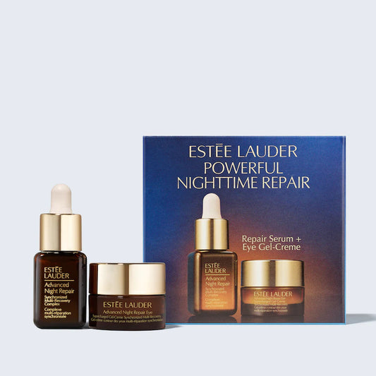 Estée Lauder Powerful Nighttime Repair Repair Serum + Eye Gel-Creme Mini Skincare Set