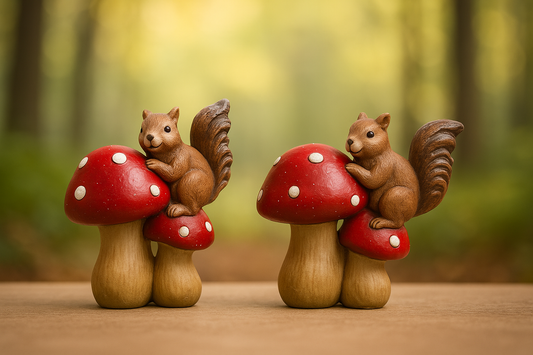 Pilz mit Eichhörnchen