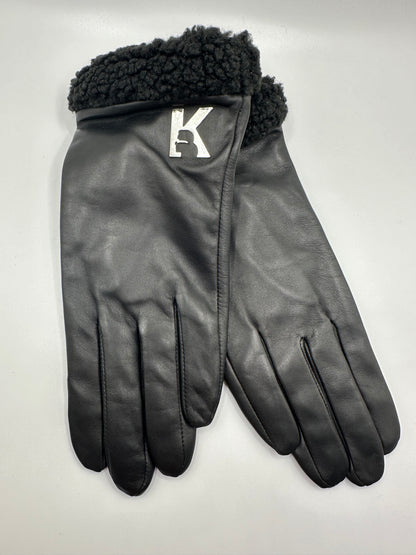 Karl Lagerfeld Teddy Lederhandschuhe