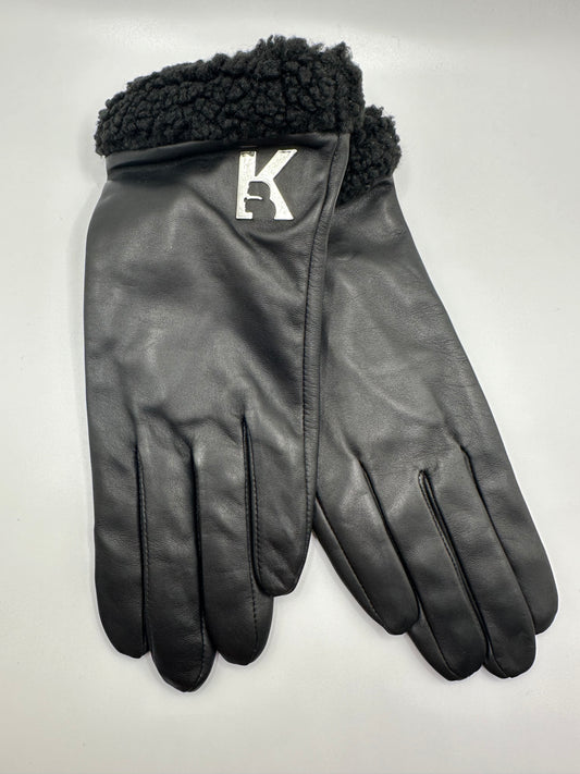 Karl Lagerfeld Teddy Lederhandschuhe