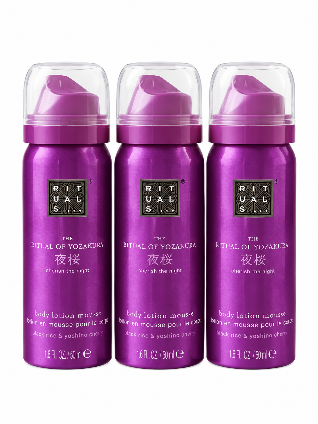 3x Rituals Body Lotion Mousse je 50 ml „The Ritual of Yozakura“ Reisegröße