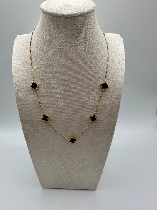 Halskette „Black Flower“ Gold