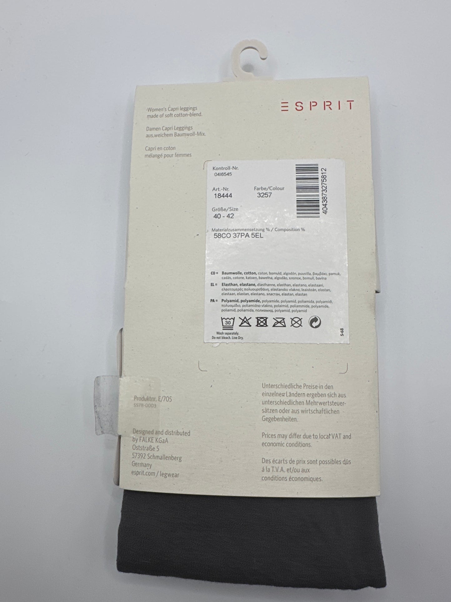 Esprit Capri Leggings feine Baumwolle grau 40-42