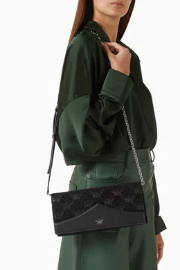 MCM Diamant Clutch aus Lauretos Lurex-Jaquard
