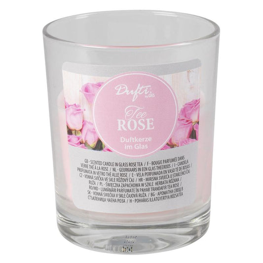 Duftkerze im Glas Rose 4er Pak.