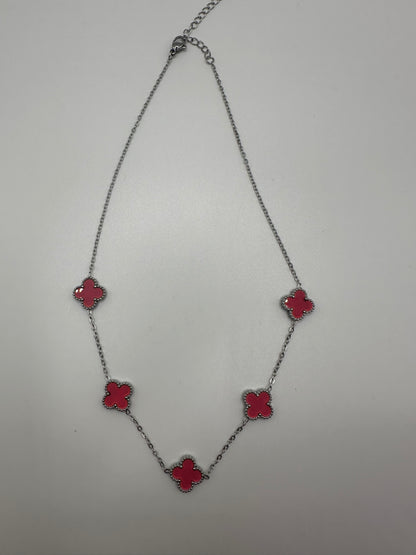 „Ela“ Edelstahl Kette Silber/Rosa