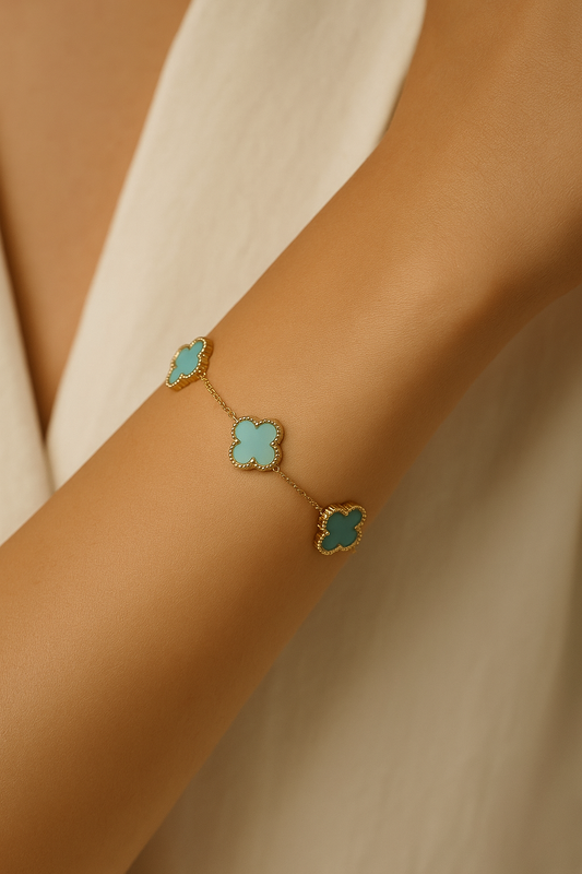 „Ela“ Edelstahl Armband Gold/Türkis