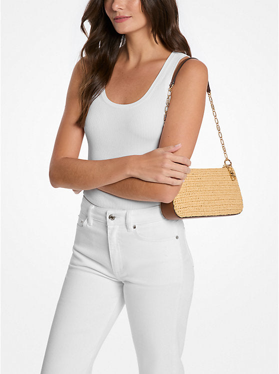 Michael Kors Empire Schultertasche mit schwarzem Leder
