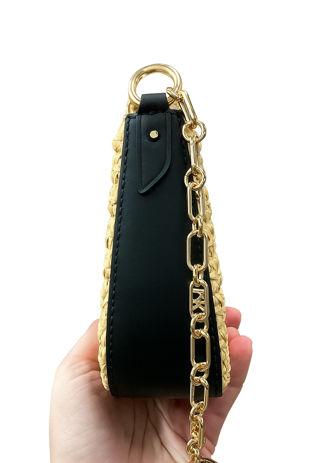 Michael Kors Empire Schultertasche mit schwarzem Leder