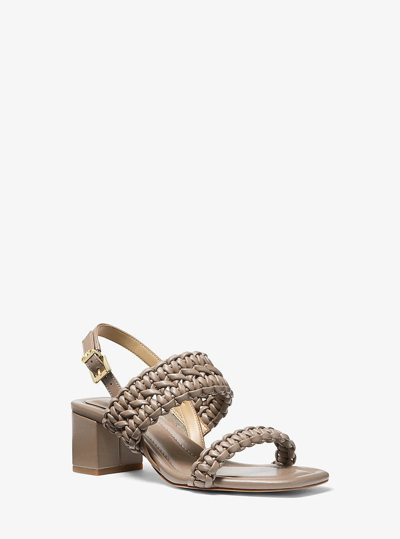 Michael Kors Sandale „Audrina“ in Weboptik mit Blockabsatz Größe 7,5/38 Farbe Olive